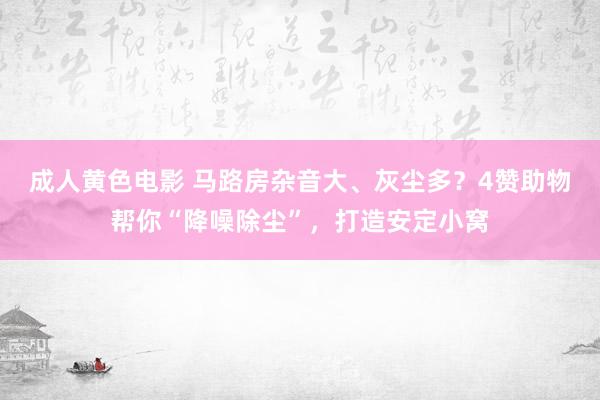 成人黄色电影 马路房杂音大、灰尘多？4赞助物帮你“降噪除尘”，打造安定小窝