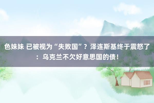 色妹妹 已被视为“失败国”？泽连斯基终于震怒了：乌克兰不欠好意思国的债！