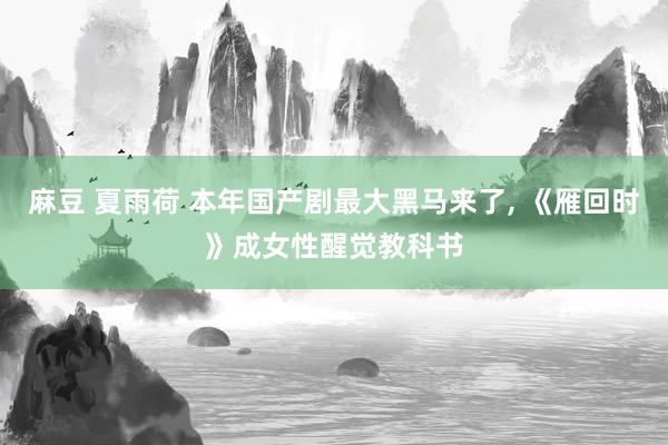 麻豆 夏雨荷 本年国产剧最大黑马来了， 《雁回时》成女性醒觉教科书