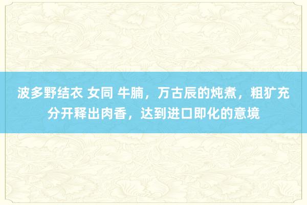 波多野结衣 女同 牛腩，万古辰的炖煮，粗犷充分开释出肉香，达到进口即化的意境