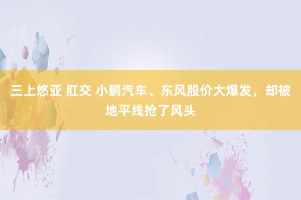 三上悠亚 肛交 小鹏汽车、东风股价大爆发，却被地平线抢了风头